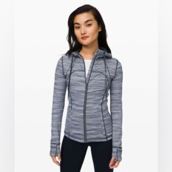 Lululemon Hooded Define Jacket Nulu Mini Space Dye Herringbone Sz 6 - Picture 1 of 12